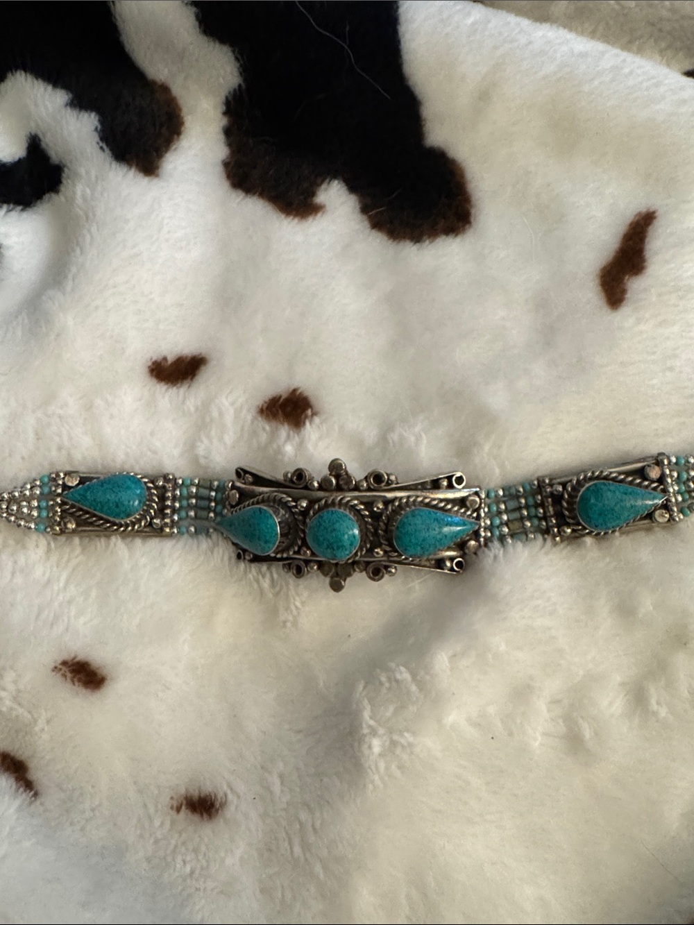 Handcrafted real Turquoise Stones alpaca metal Bracelet